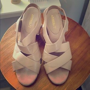 Aerosoles Strappy Heal Beige Sz 8